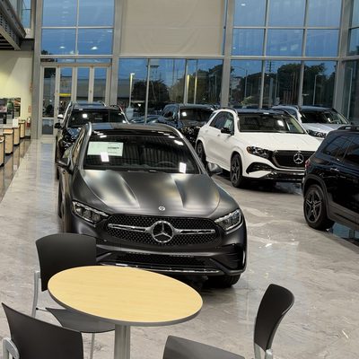 The showroom floor beside the sales desks