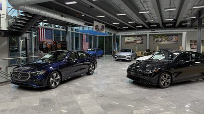 Sedans staged on the main floor