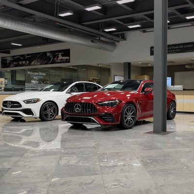 CLE coupes near the sales desks