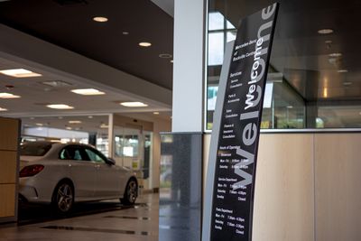 Service drive and welcome signage