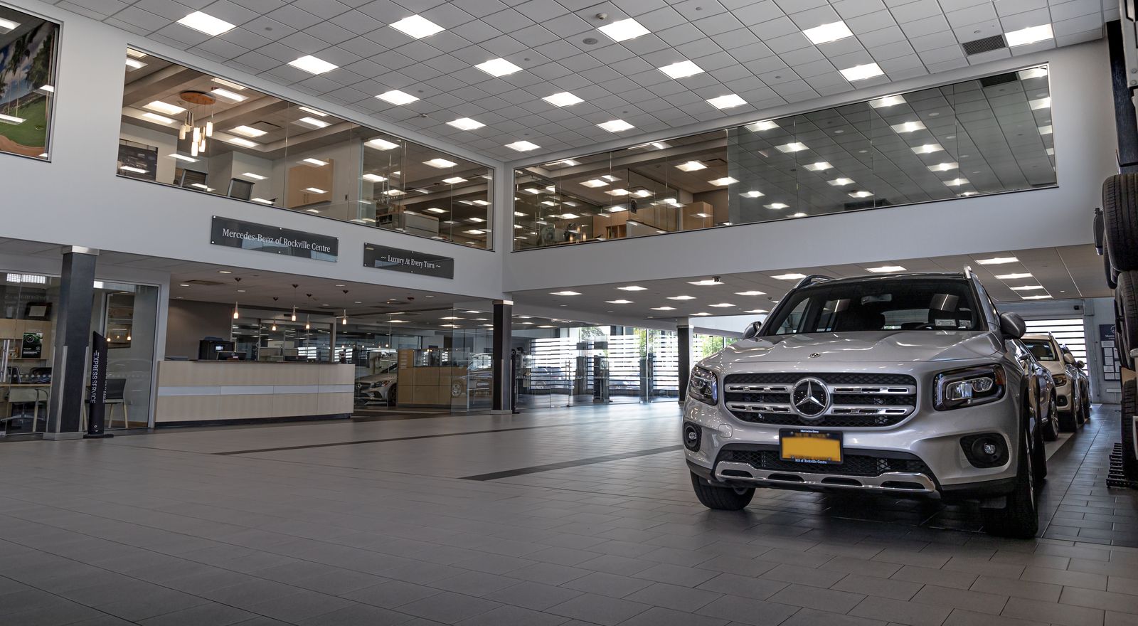 The service drive, where every vehicle is checked in