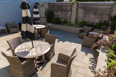 The outdoor patio